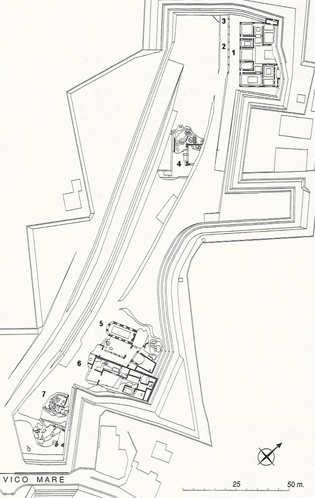 Herculaneum Villa of the Papyri complex. Plan.
